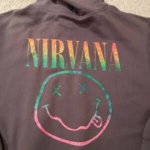 NIRVANA Brown coffee color Hoodie with Multicolor Tie-Dye Logo